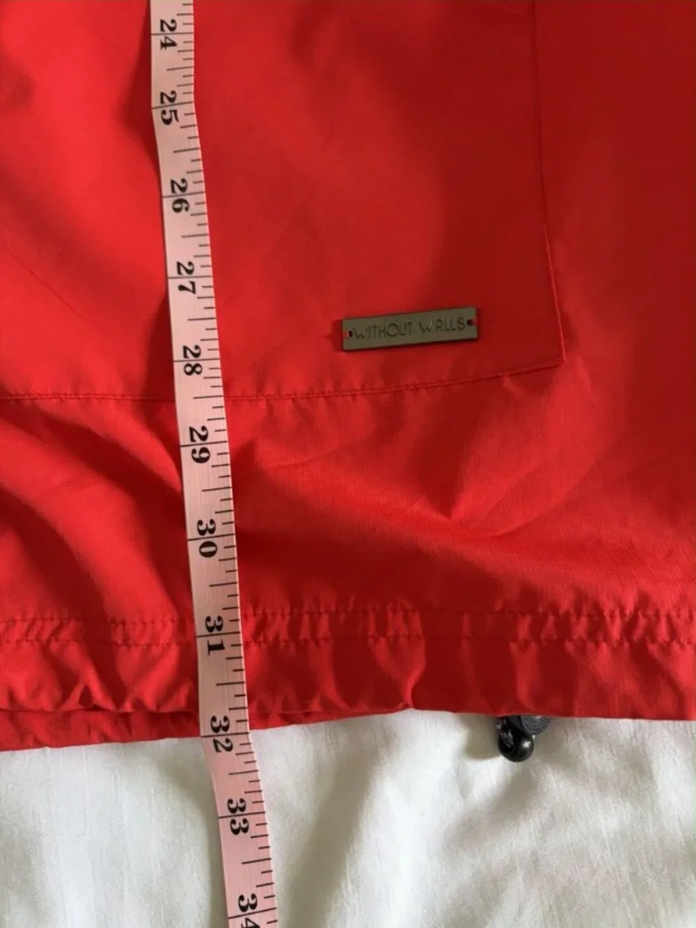 Without Walls Women’s Red Seam Sealed Oversized Rain Jacket Size Medium